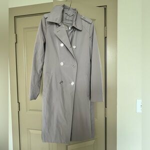 Calvin Klein Silver-Toned Trench Coat - Size Small